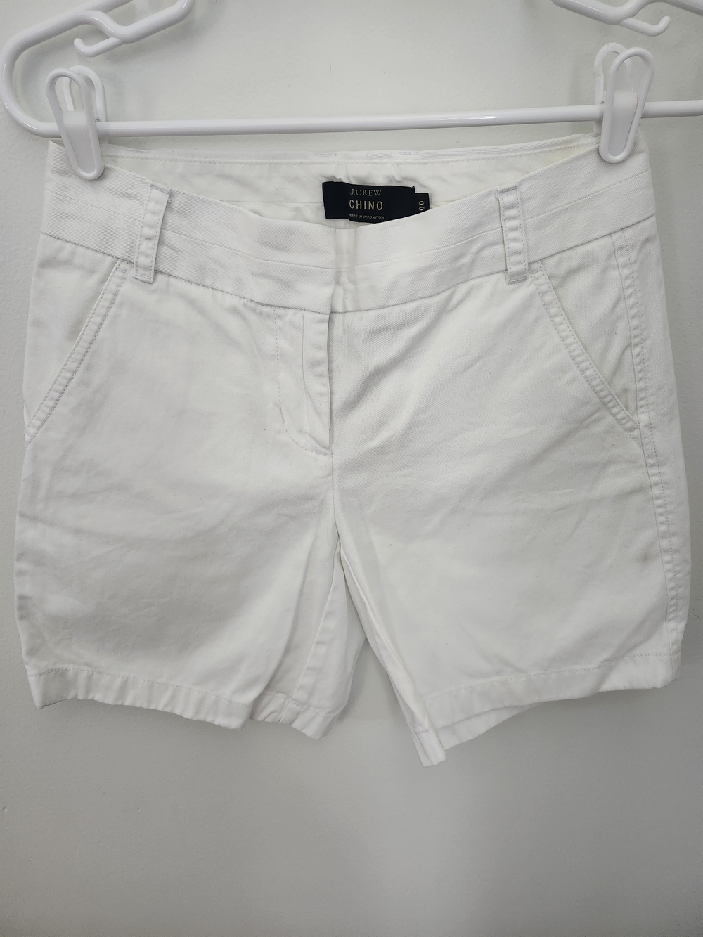 J. Crew White Chino Bermuda Shorts